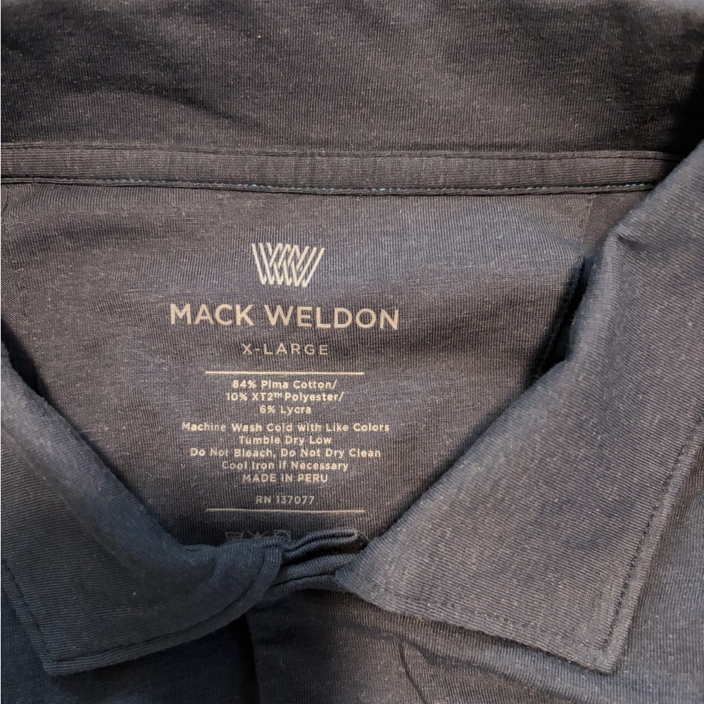 Mack Weldon Mens Navy Long Sleeve Polo - Picture 2 of 2